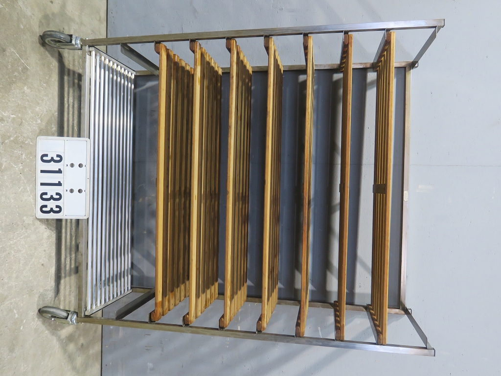 Edelstahl-Holz Regal Brotregal Bäckerregal Bäckerreiregal